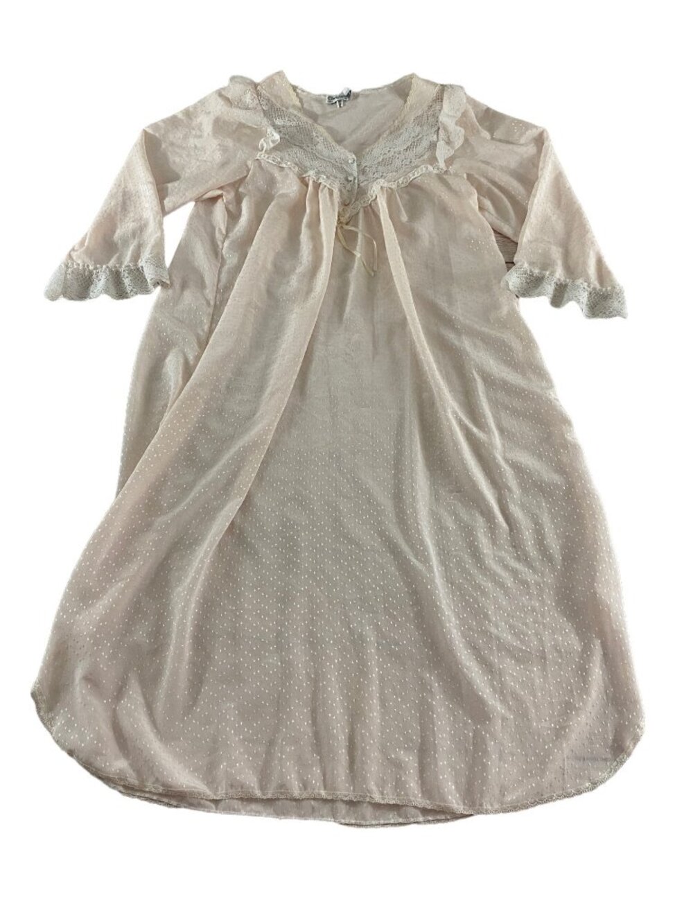Vintage Christian Dior X Neiman Marcus Lace Trim Night Gown - Medium